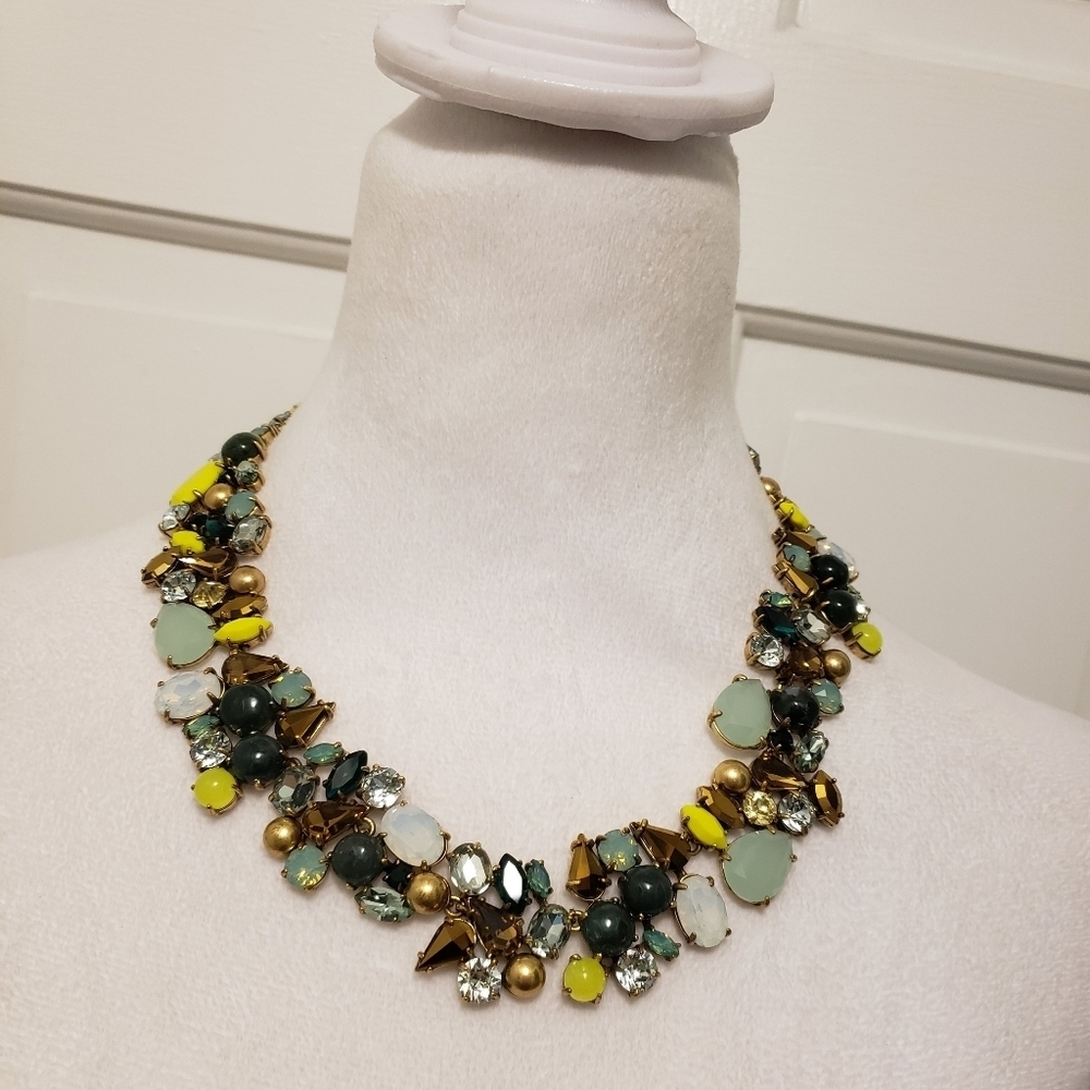 J. Crew Rare Spring Bloom Statement Necklace In Lemon Light Gold Ox Plated Brass